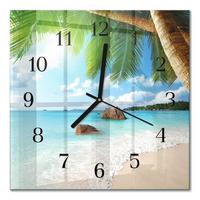 WANDUHR aus Glas 30x30 cm - Insel - Blau, Glas (30/30/0.4cm) - TULUP