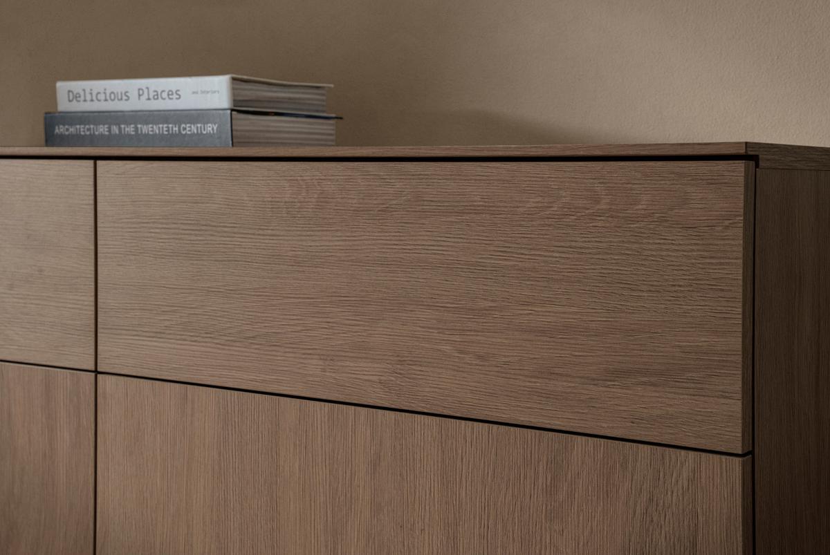 KOMMODE in Nussbaum 115 x 98 cm, Sideboard mit Push-to-Open - Nussbaumfarben/Schwarz, Holzwerkstoff/Metall (115/98/40cm) - Furn.Design