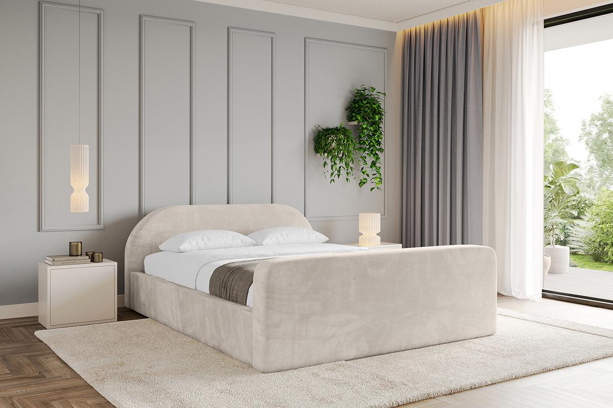 POLSTERBETT mit Bettkasten, Fußteil und Lattenrost, Boxbett mit Matratze H3/H4 - TIVON-Z-V1 180x200 Beige - Beige, Holzwerkstoff/Textil (180/200cm) - ALTDECOR