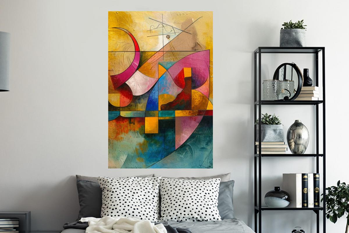 WANDTATTOO Kunst - Abstrakt - Modern Wandaufkleber 80x120 cm - Gelb, Kunststoff (80/120/0.1cm) - MuchoWow