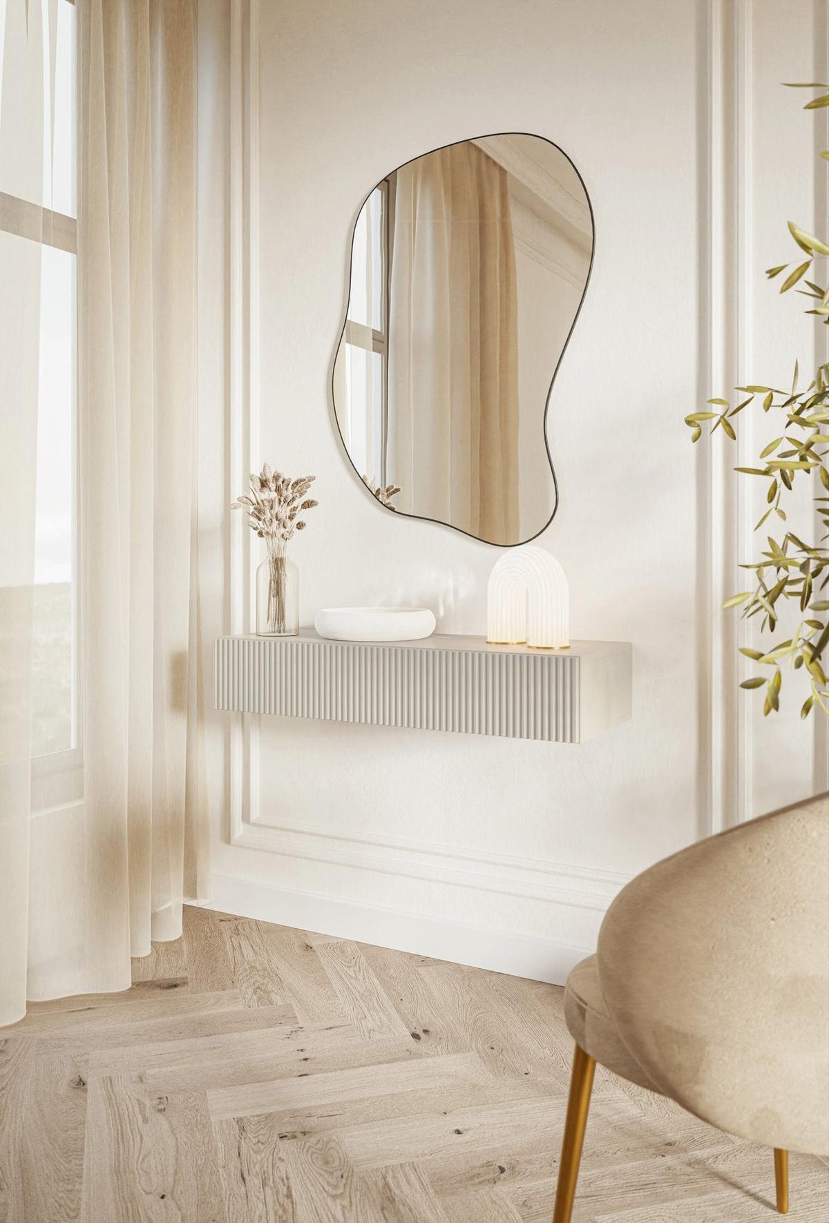 KONSOLENTISCH Veldio Graubeige 90 cm - Taupe, Holzwerkstoff (35.6/90/17cm) - Selsey