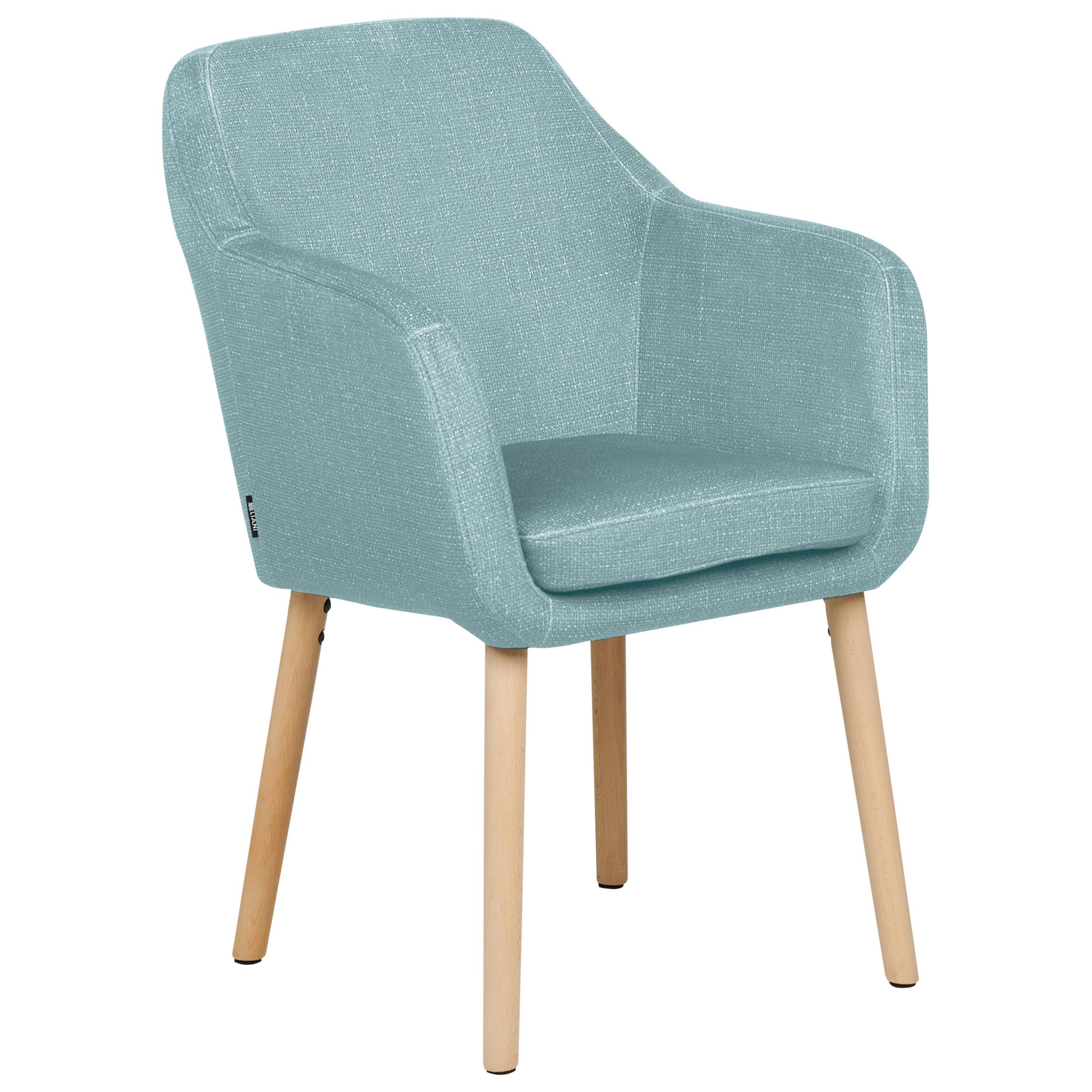 ESSZIMMERSTUHL Samtstoff hellblau Yorkville II - Hellbraun/Blau, Textil (56/82/46cm) - Beliani