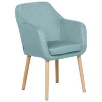 ESSZIMMERSTUHL Samtstoff hellblau Yorkville II - Hellbraun/Blau, Textil (56/82/46cm) - Beliani