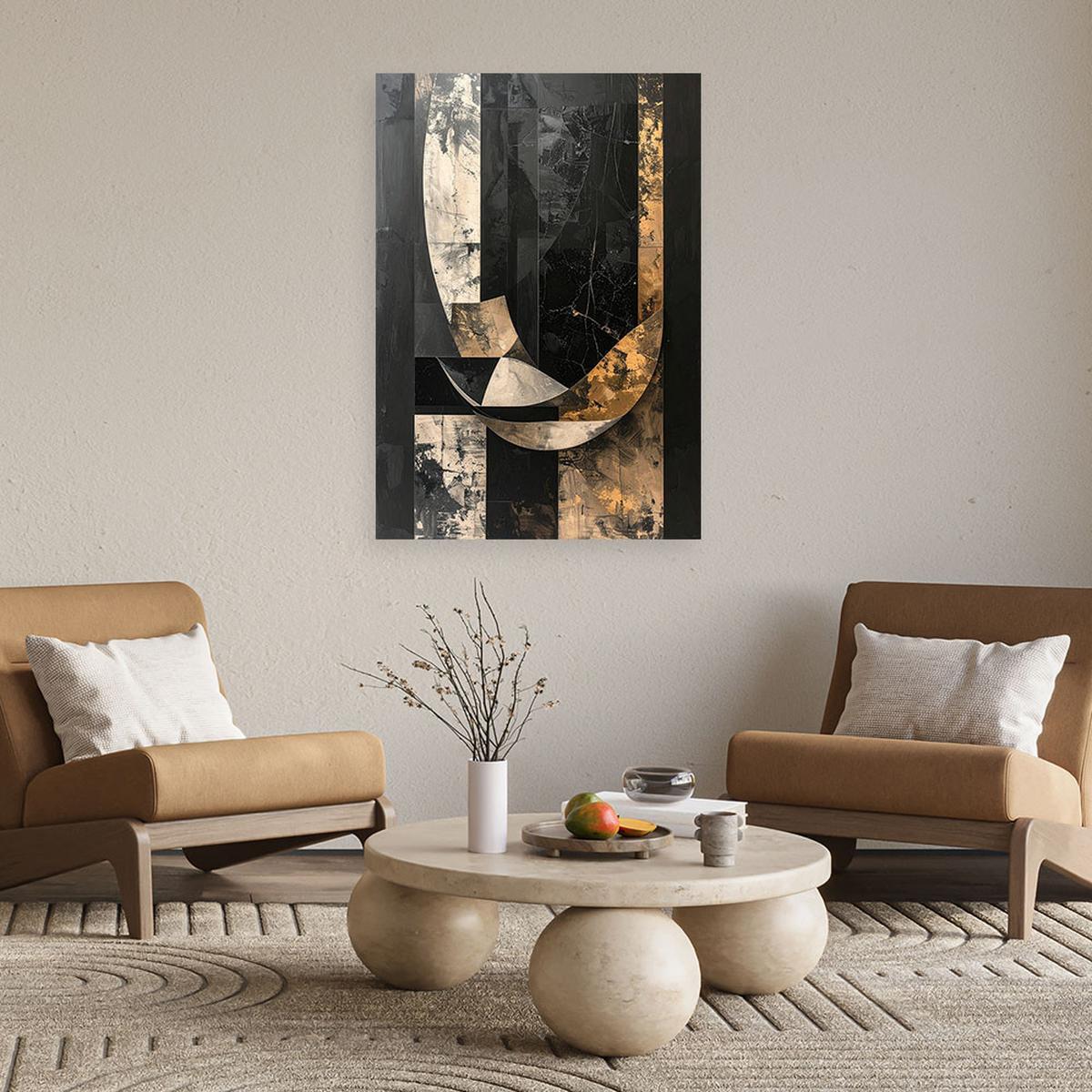 LEINWANDBILD Abstraktion 30x45cm - Schwarz, Textil (30/45cm) - Feeby