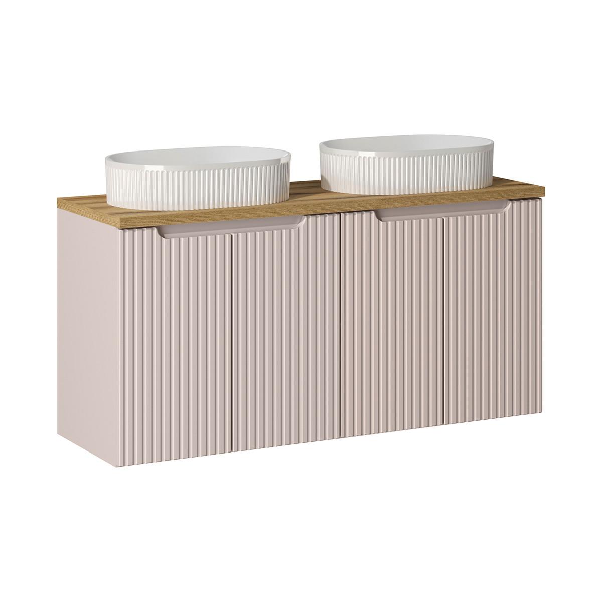 DOPPELWASCHTISCH 120cm Riva Kaschmir - Beige, Holzwerkstoff (120/57/40cm) - Petits-meubles