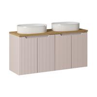 DOPPELWASCHTISCH 120cm Riva Kaschmir - Beige, Holzwerkstoff (120/57/40cm) - Petits-meubles