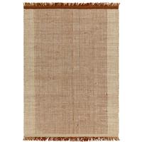 WOLLTEPPICH handgewebt mit Fransen PISA, geometrisch, Terrakotta, 200 x 290 cm - Orange, Textil (290/200cm) - KADIMA DESIGN