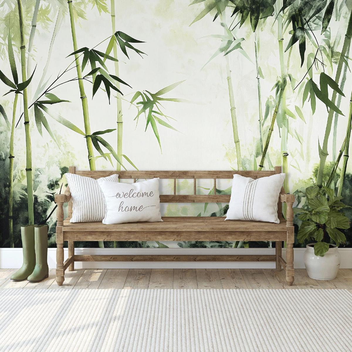 FOTOTAPETE Natur Grün Vlies Tapete Wohnzimmer 350x250 - Grün, Papier (350/250cm) - Wallarena