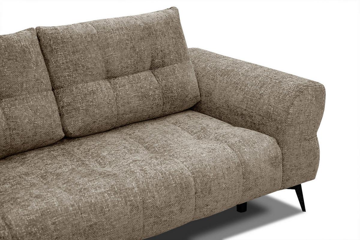 ECKSOFA SALVINI 5-Sitzer, taupe - Taupe/Schwarz, Holzwerkstoff/Textil (158/292cm) - Wozimo