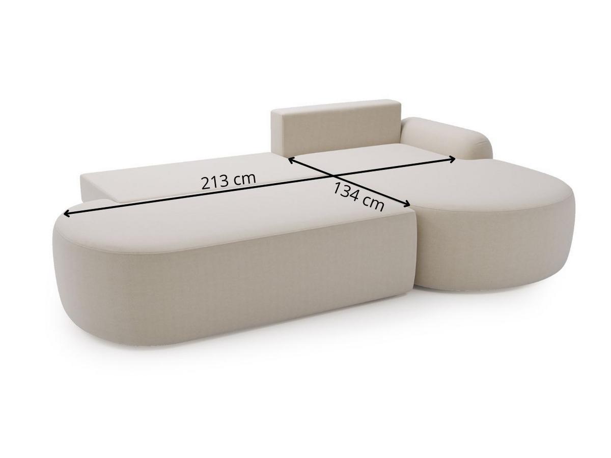 ECKSOFA Aurio O Bouclé-Stoff Braun Links - Braun, Holz/Textil (271/177cm) - Graingold