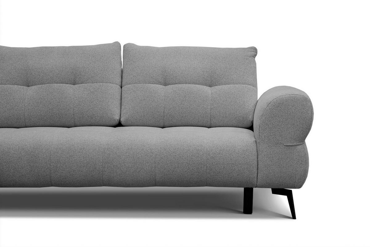 ECKSOFA SALVINI 4-Sitzer, grau - Schwarz/Grau, Holzwerkstoff/Textil (158/292cm) - Wozimo
