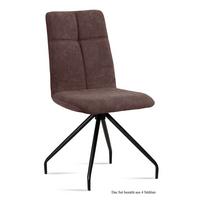ESSZIMMERSTUHL (4er-Set) Detava 47x92x60 Schwarz/Braun - Schwarz/Braun, Kunststoff (60/92/47cm) - 58aufmkessel