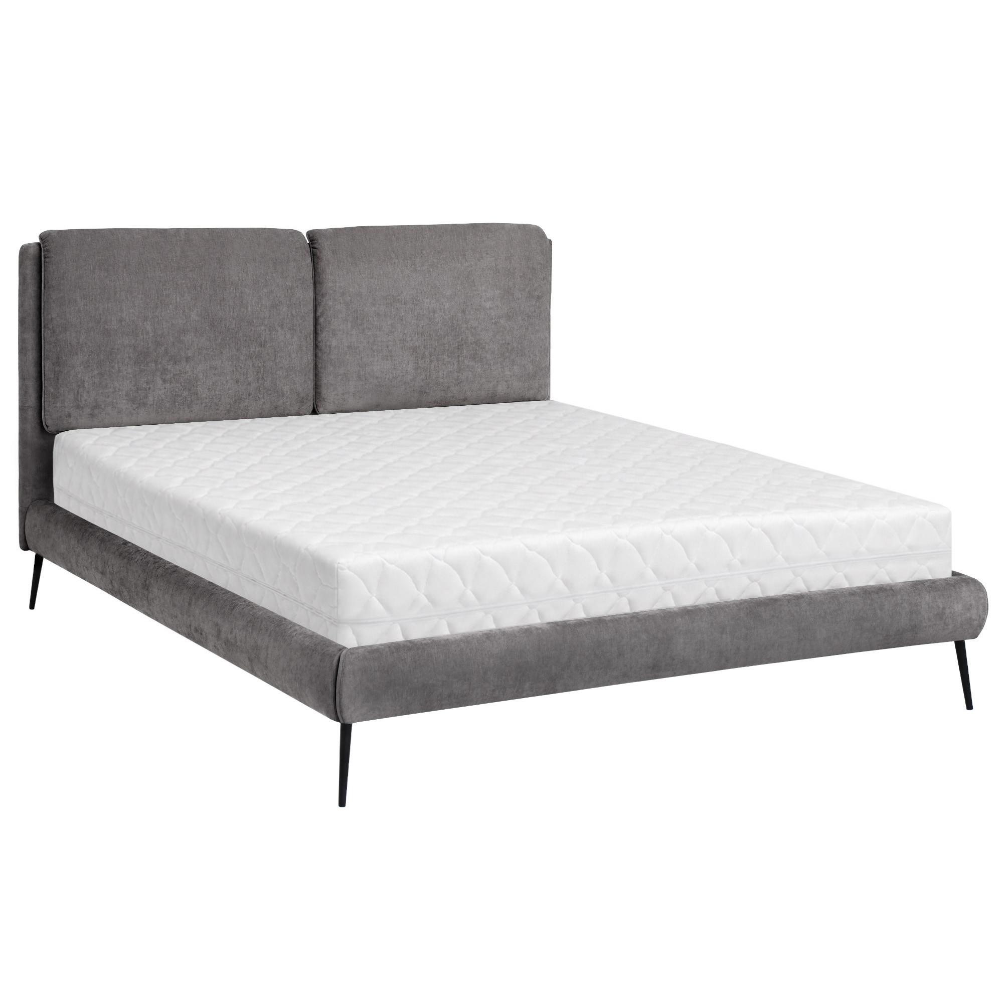 POLSTERBETT Nuit, Doppelbett 160x200 cm mit Taschenfedernmatratze 26 cm, Chenille-Stoff, Dunkelgrau - Dunkelgrau, Textil (160/200cm) - Beautysofa