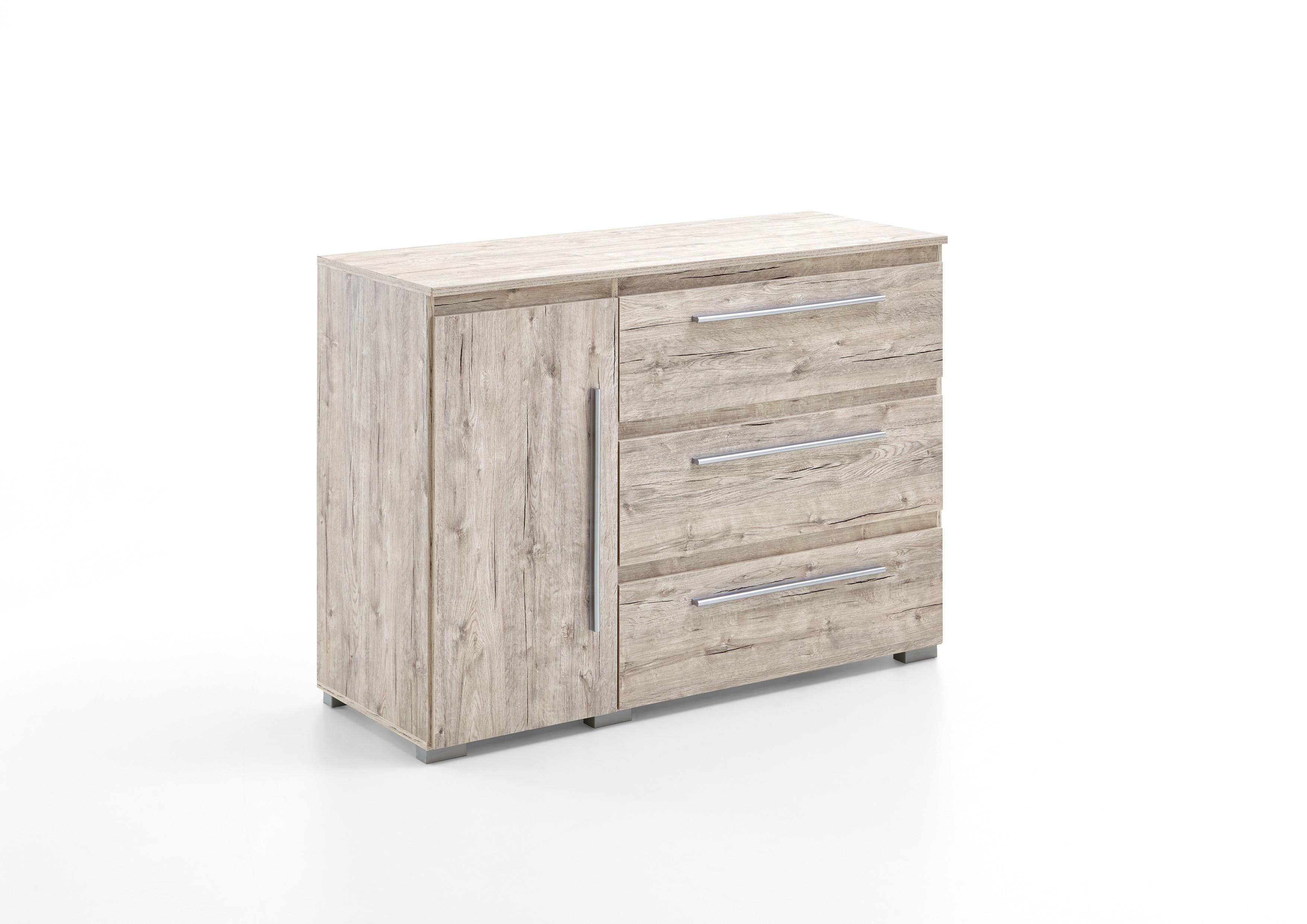 KOMMODE Bali 127/92/50 cm Eiche Sand - Sandfarben/Eichefarben, Holzwerkstoff/Kunststoff (127/92/50cm) - arthur berndt
