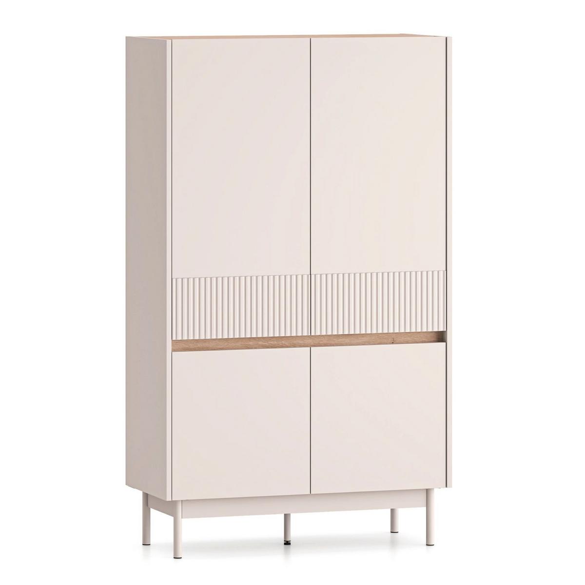 HIGHBOARD Dunea Kaschmirgrau/Eichenholzoptik 92 cm - Taupe, Holzwerkstoff/Metall (92/156/40cm) - Selsey