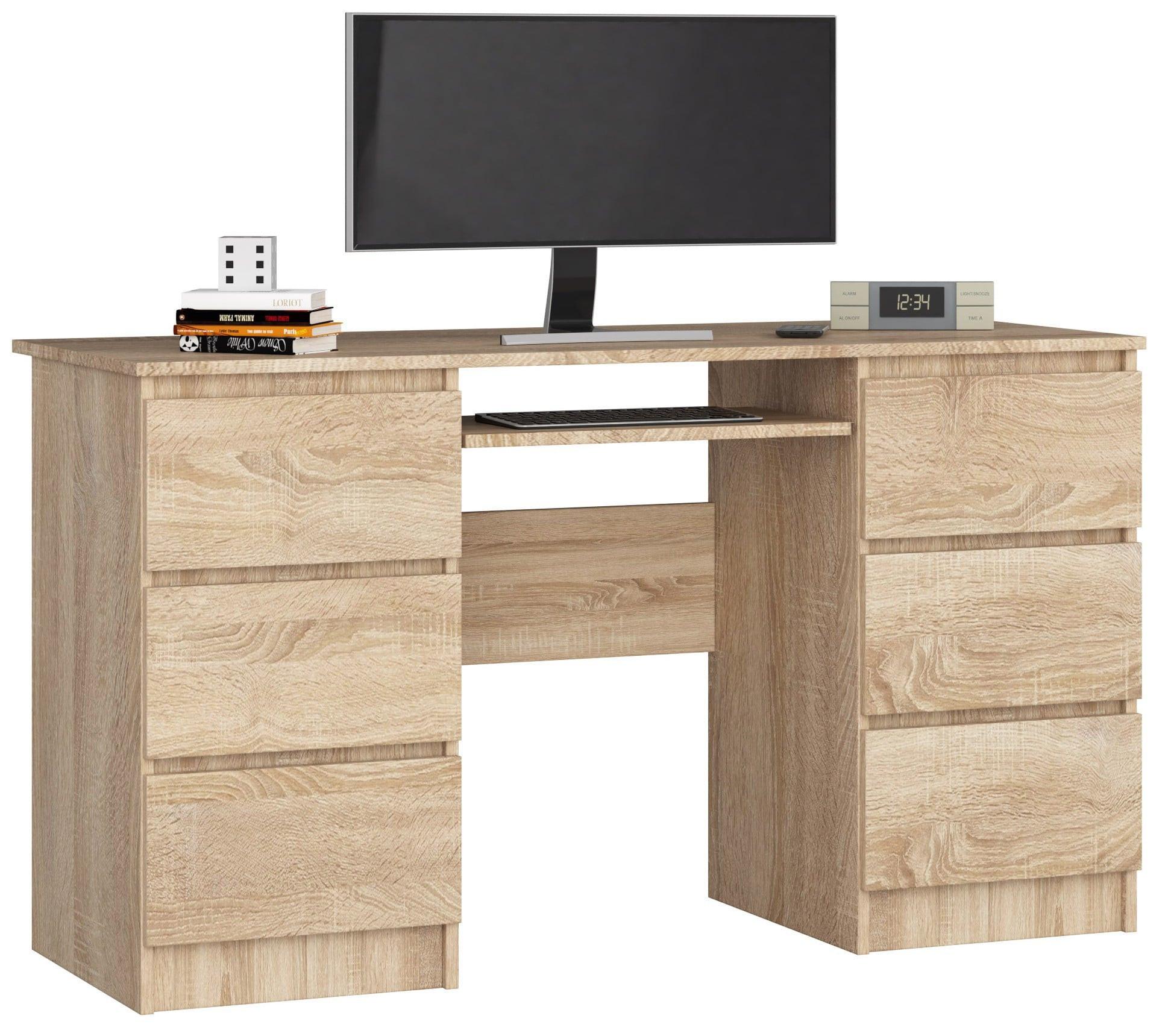 SCHREIBTISCH Eiche Sonoma 77/135/50 - Sonoma Eiche, Holzwerkstoff (155/85/77cm) - RAUMHIRSCH FURNITURE