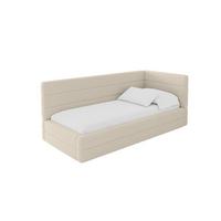 EINZELLBETT Jugendbett mit Bettkasten, Links - BEMY 90x200 Dunkelbeige - Cappuccino, Holzwerkstoff/Textil (90/200cm) - ALTDECOR