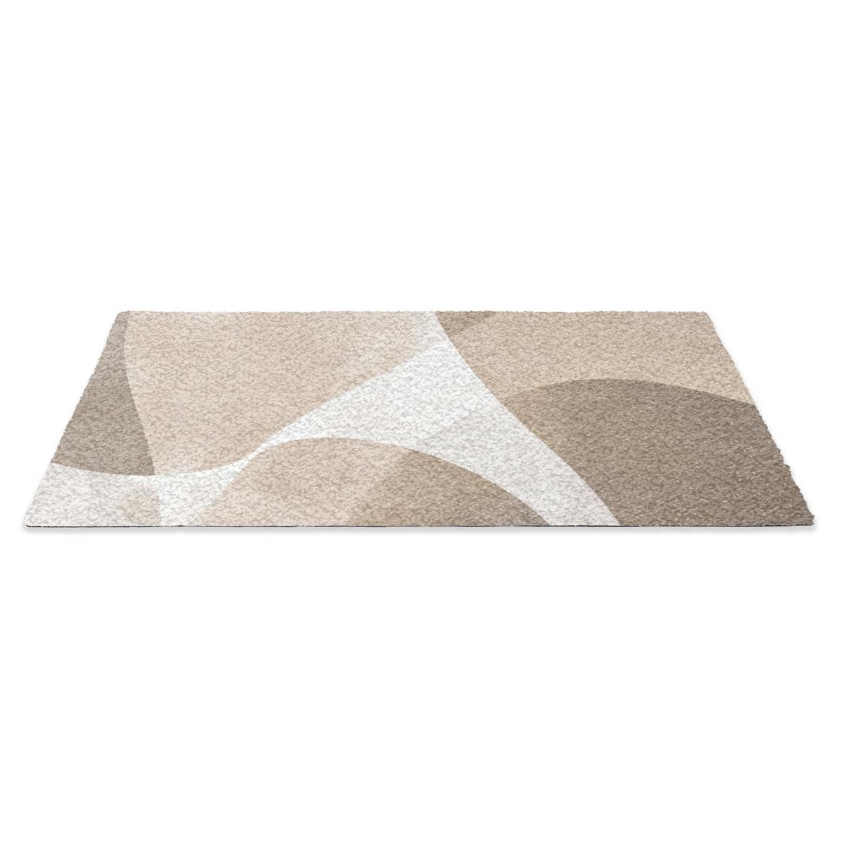 FUSSMATTE Glatte Oberflächen - Harmonisch - Wellenförmig Schmutzfangmatte 60x40 cm - Beige, Kunststoff (60/0.4cm) - MuchoWow