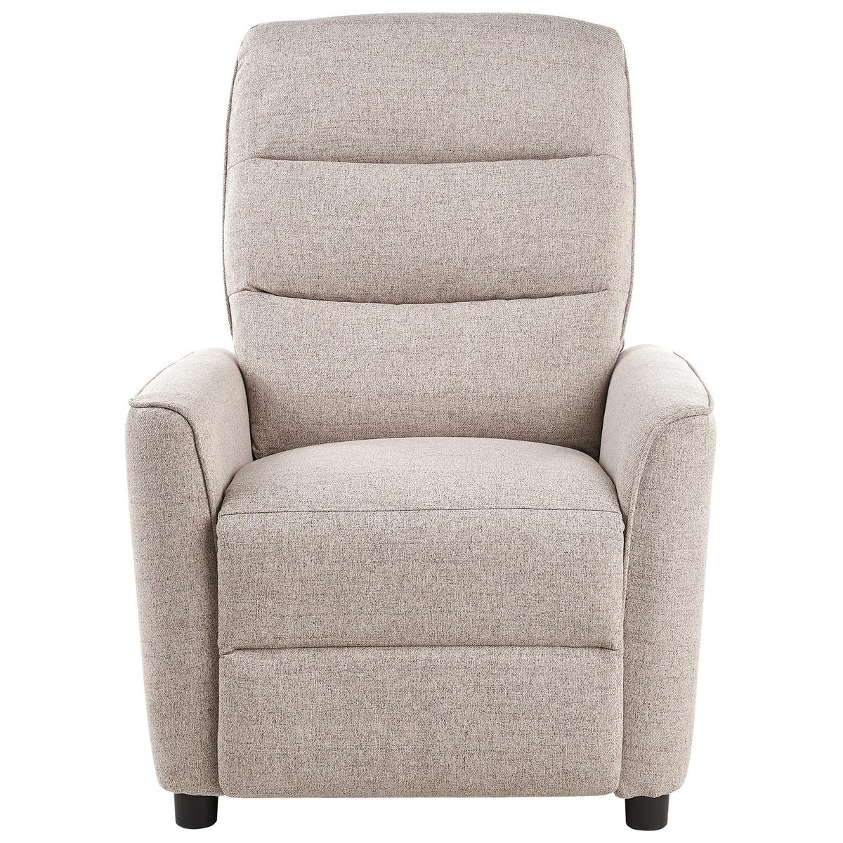 FERNSEHSESSEL mit Fußstütze Stoff Beige Sande - Taupe, Textil (76/102/83cm) - Beliani