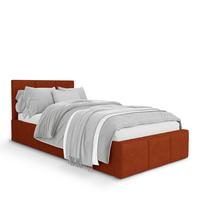 POLSTERBETT für Schlafzimmer Bett mit Stauraum Honigfarbe 90x200 - Honig, Holzwerkstoff/Metall (90/200cm) - Muralo