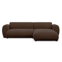 ECKSOFA Emia Braun rechts - Schwarz/Braun, Kunststoff/Textil (156/262cm) - Selsey
