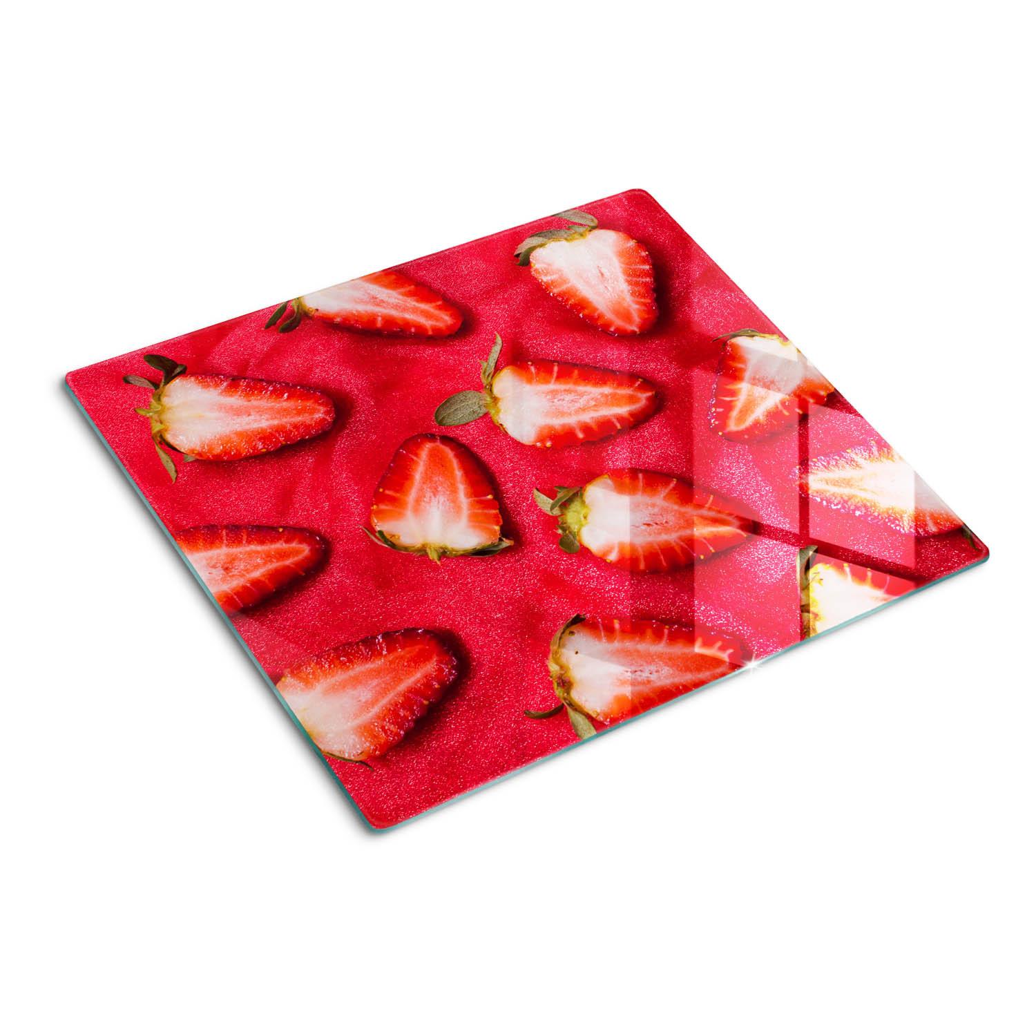 GLASPLATTE 60x52 cm Gehackte Erdbeeren - Rot, Glas (60/0.4/52cm) - TULUP