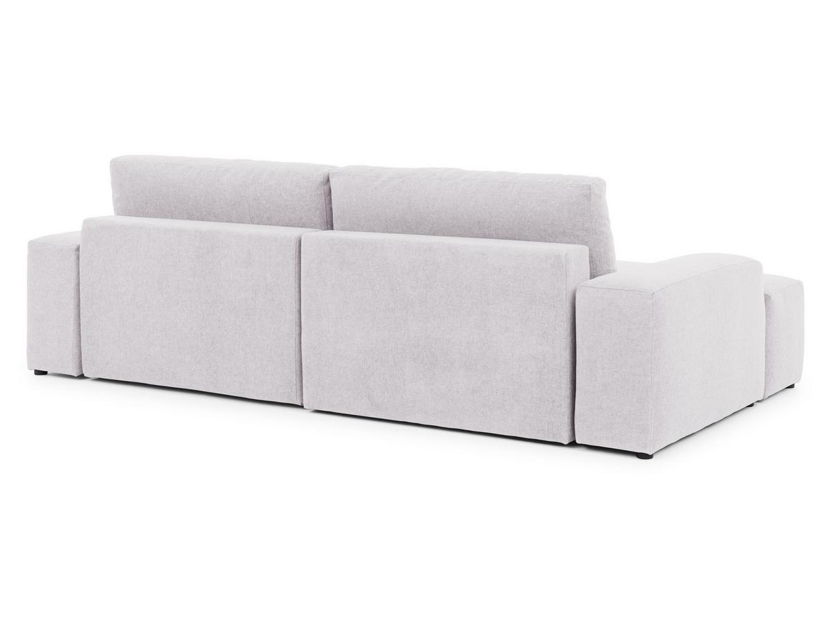 ECKSOFA Lennon aus Greige Strukturstoff mit Schlaffunktion und Bettkasten - Greige/Schwarz, Holz/Kunststoff (137/264cm) - S-Style