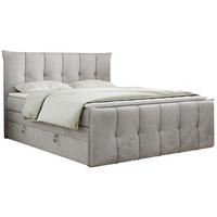 BOXSPRINGBETT PREMIUM 11 KING 120/200 Hellgrau Velvet - H4 - Hellgrau, Holz/Textil (120/200cm) - MKS