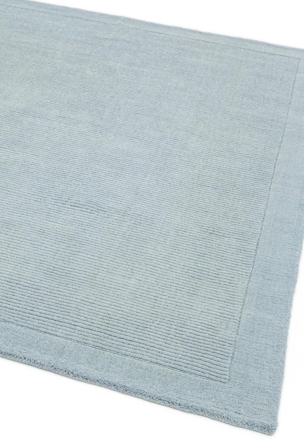 WOLLTEPPICH handgewebt STOW, mit Bordüre, Hellblaugrün, 160 x 230 cm - Blau, Textil (230/160cm) - KADIMA DESIGN