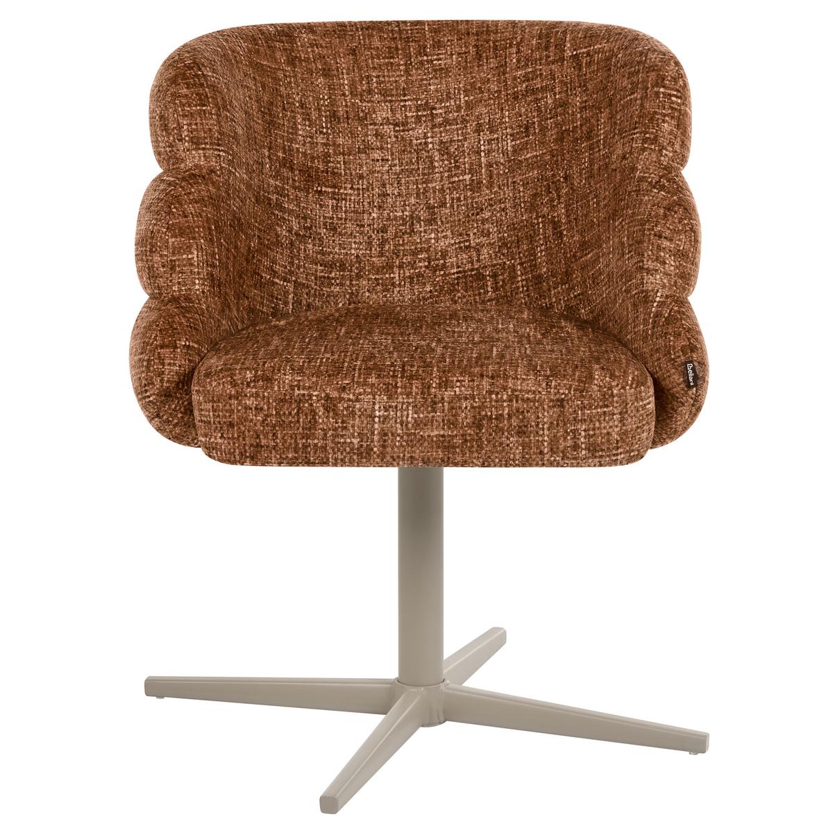 ESSZIMMERSTUHL drehbar Stoff Goldbraun Youngstown - Taupe, Textil/Metall (59/78/63cm) - Beliani