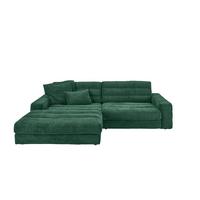 ECKSOFA LANA SOFA Smaragdgrün Cord - Smaragdgrün/Schwarz, Textil (296/205cm) - KAWOLA