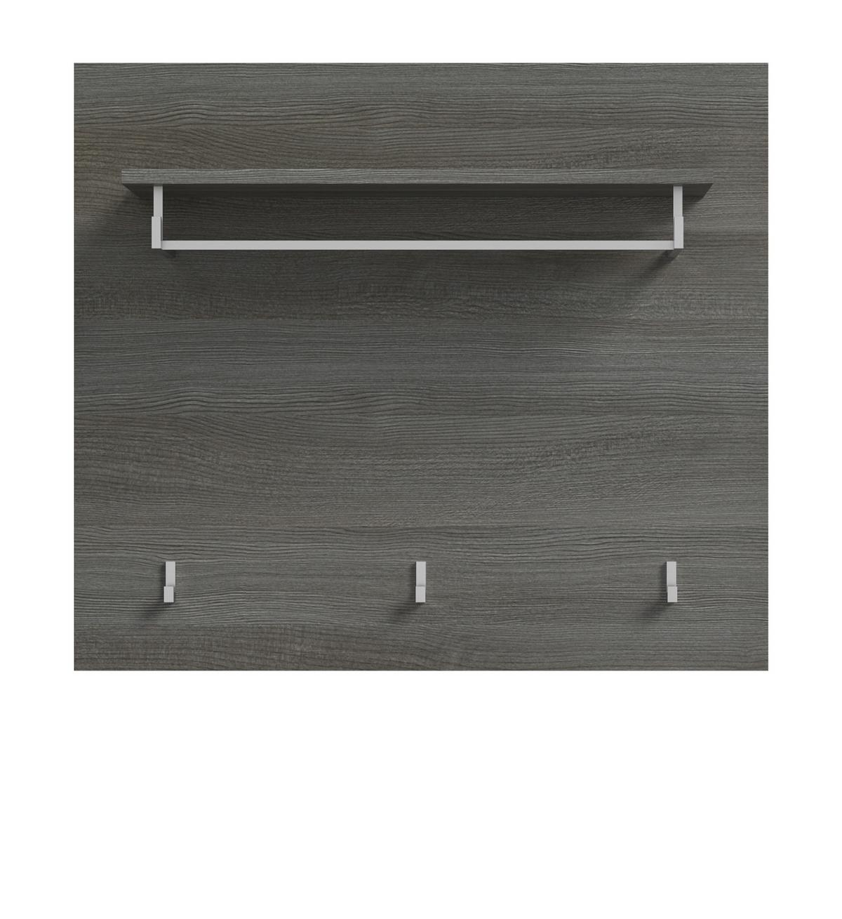 GARDEROBENPANEEL grau 80 x 70 cm, Flurgarderobe mit Kleiderstange und Haken - Grau, Holzwerkstoff/Metall (80/70/27cm) - Inn.Furn