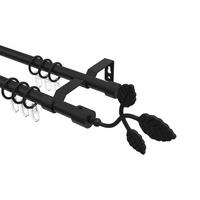 GARDINENSTANGE Olymp Alessia 100 cm, 2-läufig, 16 mm Ø Schwarz - Schwarz, Metall (100cm) - INTERDECO