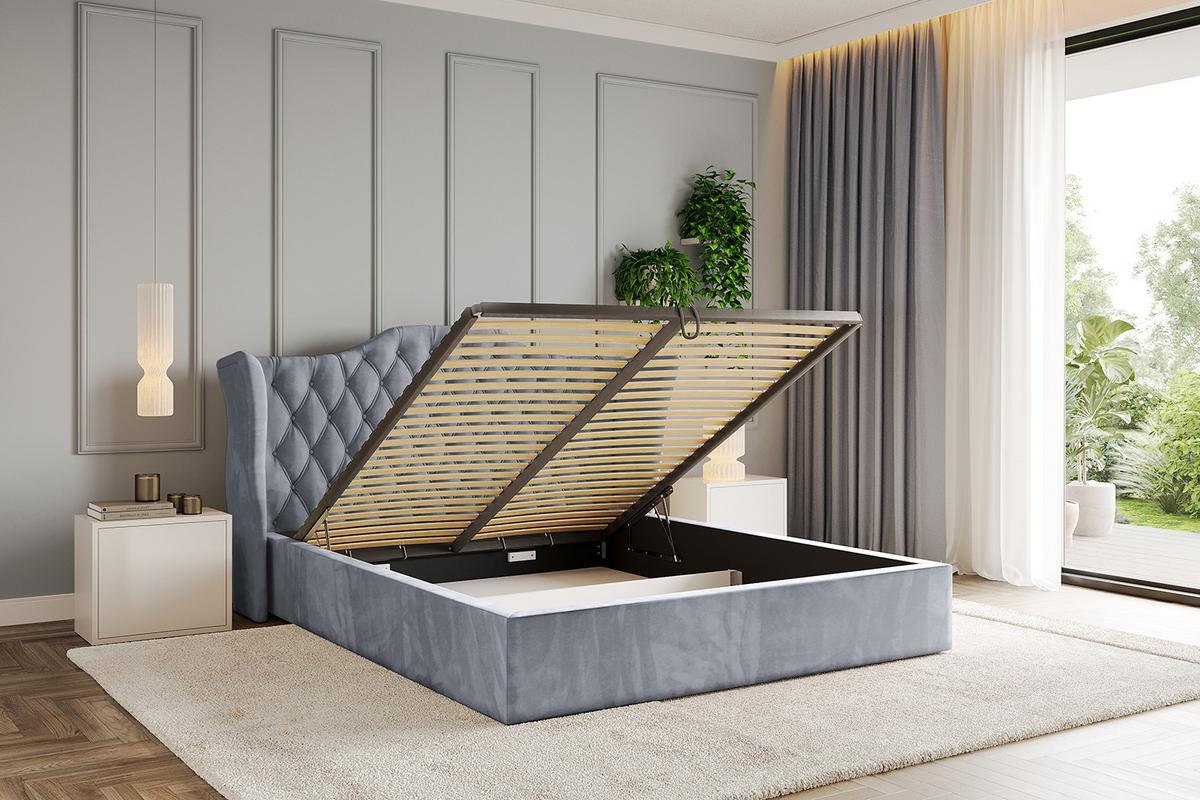 POLSTERBETT mit Bettkasten und Lattenrost, Boxbett ohne Matratze - ZORAN 140x200 Grau - Grau, Holzwerkstoff/Textil (140/200cm) - ALTDECOR