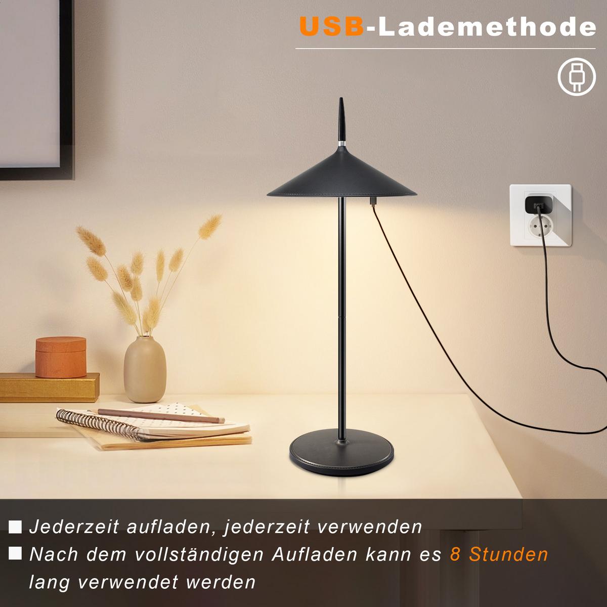 LED TISCHLEUCHTE Nation - Schwarz, Kunststoff (15.4/15.4/37.6cm) - Nettlife