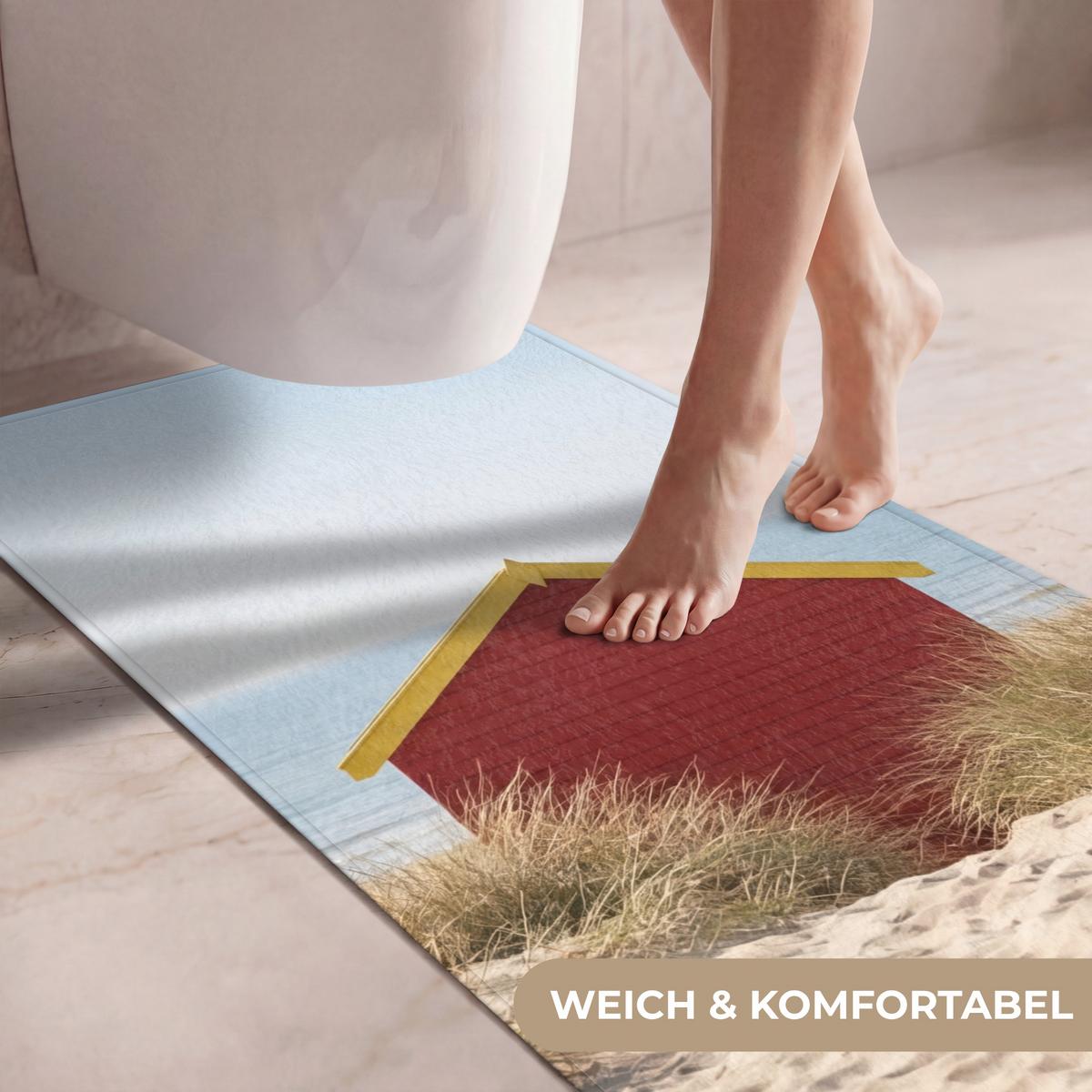 WC-VORLEGER Strand - Ferienhäuser - Farbenfroh - Dünen Toilettenvorleger 60x120 cm - Multicolor, Textil (60/1cm) - OnlyWow