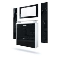 GARDEROBE Malea Front in Schwarz Hochglanz - Schwarz Hochglanz, Holzwerkstoff (180/180/23cm) - Vladon