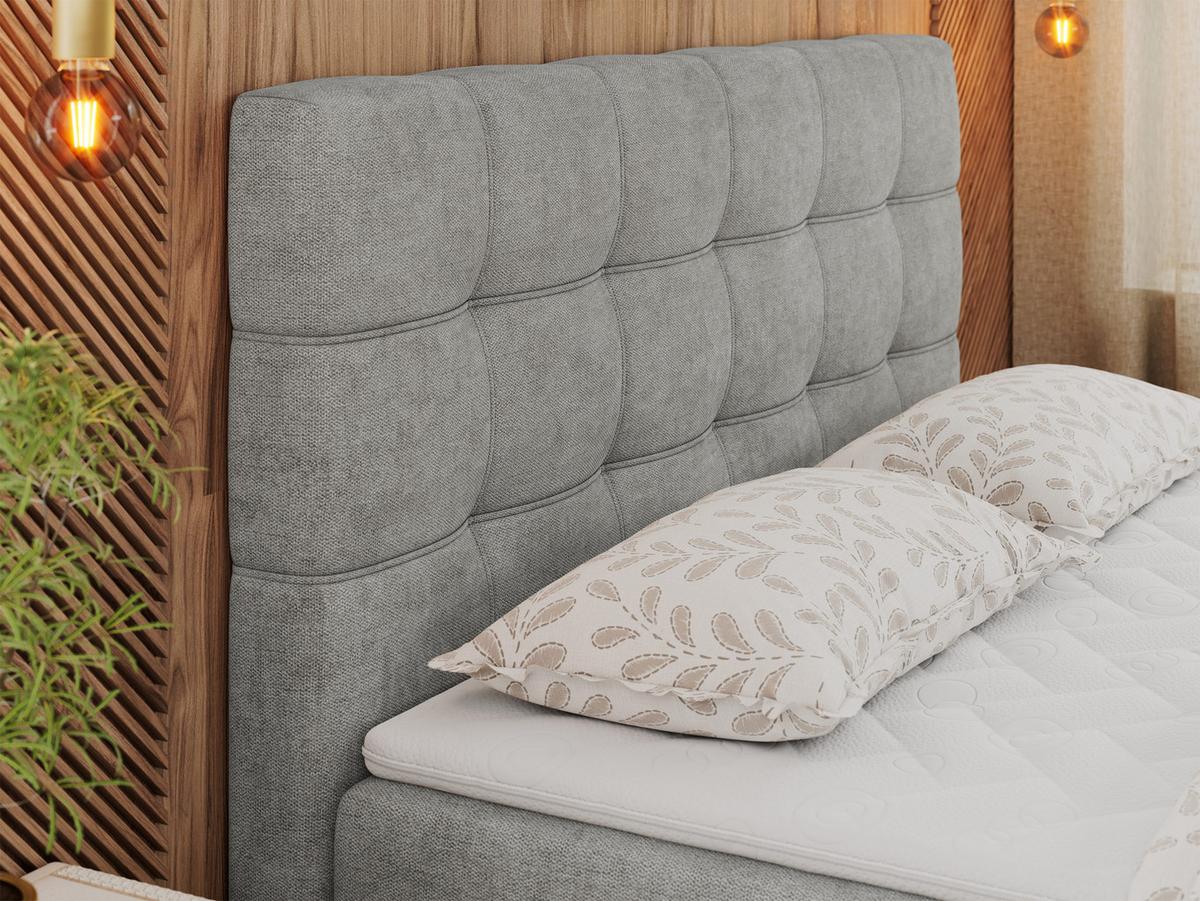 BOXBETT ERNI 140/200 - Hellgrau Strukture - H4 - Hellgrau, Holz/Textil (140/200cm) - MKS