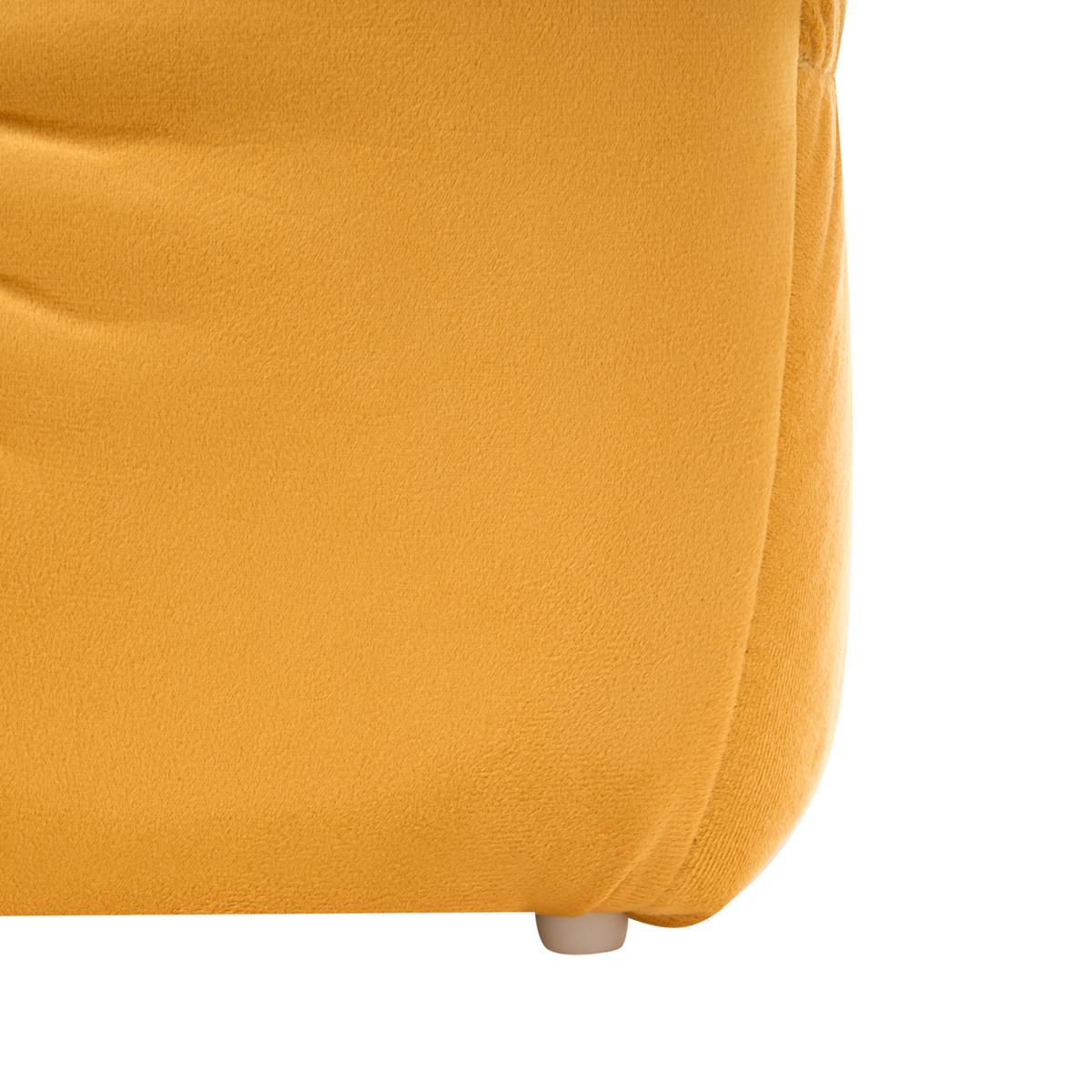 POUF Samtstoff Senfgelb Turley - Gelb, Textil (57/38/57cm) - Beliani