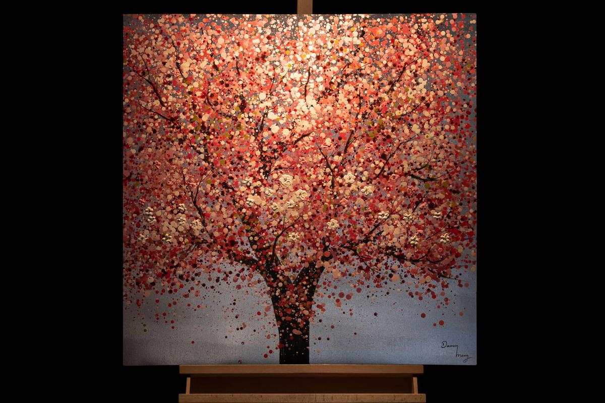 ÖLGEMÄLDE 80/80 cm - Pink, Holz/Textil (80/80cm) - KUNSTLOFT