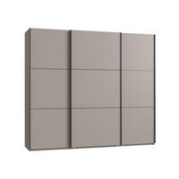 SCHWEBETÜRENSCHRANK 3-türig B250/H216/T65 cm in Sandgrau, Kleiderschrank inkl. Vollausstattung / 22011 - Sandfarben/Rot, Holzwerkstoff/Metall (250/216/65cm) - luma-home