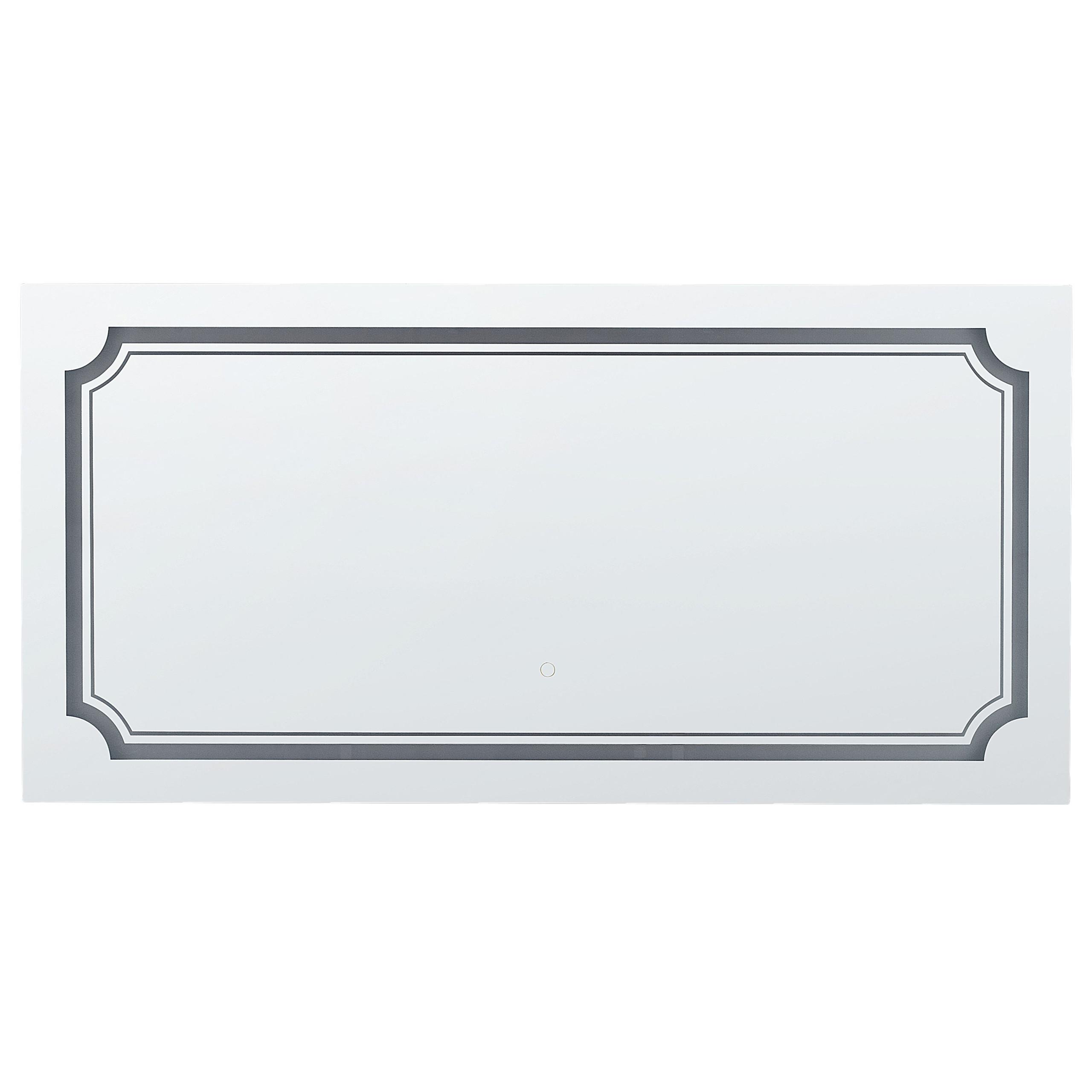 BADSPIEGEL mit LED-Beleuchtung rechteckig 120/60 cm Arromachnes - Silberfarben, Glas (120/60/4cm) - Beliani