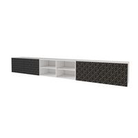 LOWBOARD VIRA-W 3x100x40x40 cm - Weiß / Schwarz - Schwarz, Holzwerkstoff (300/40/40cm) - ALTDECOR