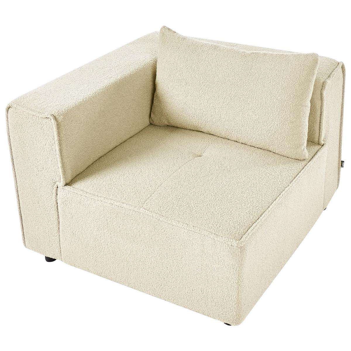 ECKMODUL Bouclé Cremeweiß Axebo - Creme, Textil (94/93/94cm) - Beliani