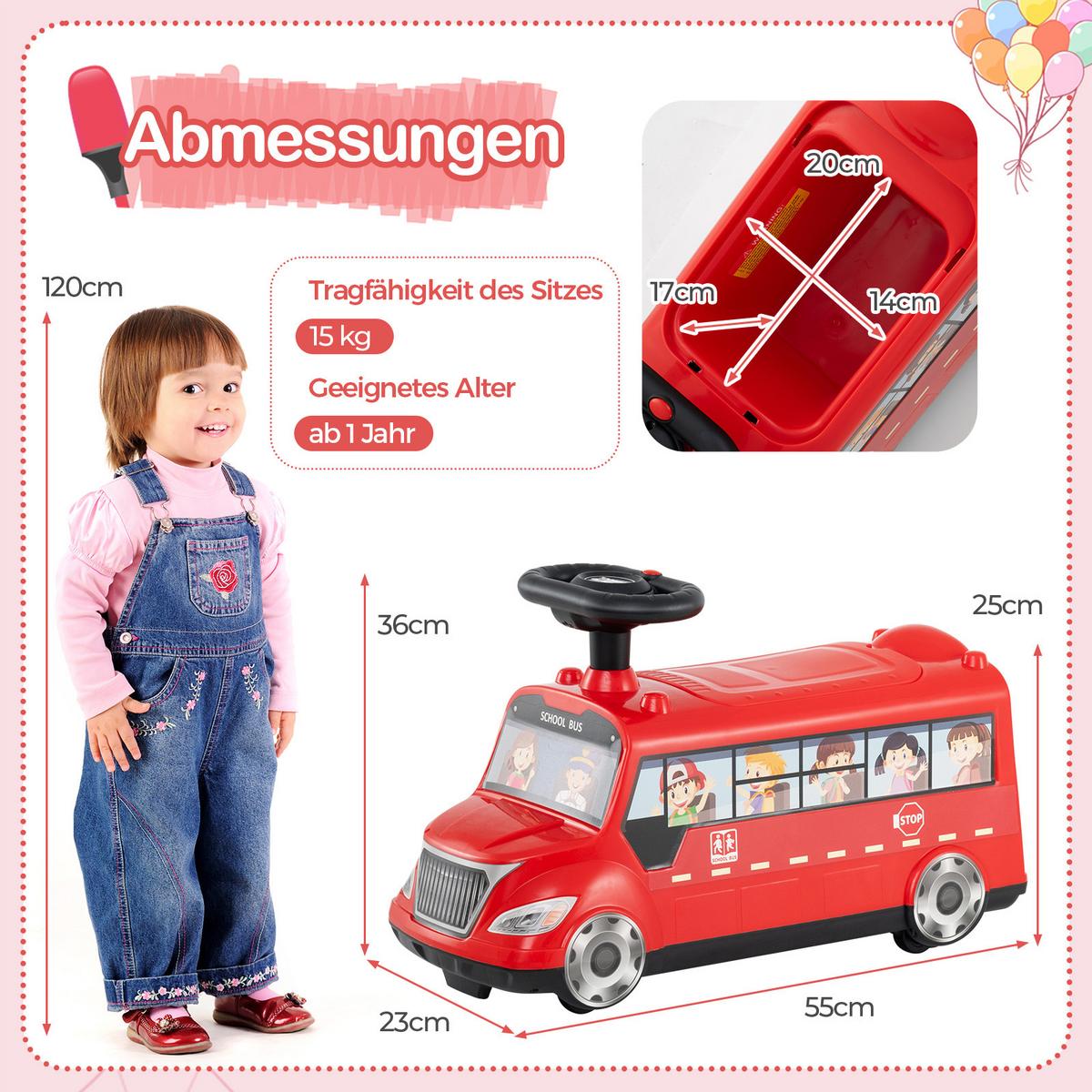 RUTSCHAUTO Rot - Rot, Kunststoff (55/36/23cm) - COSTWAY