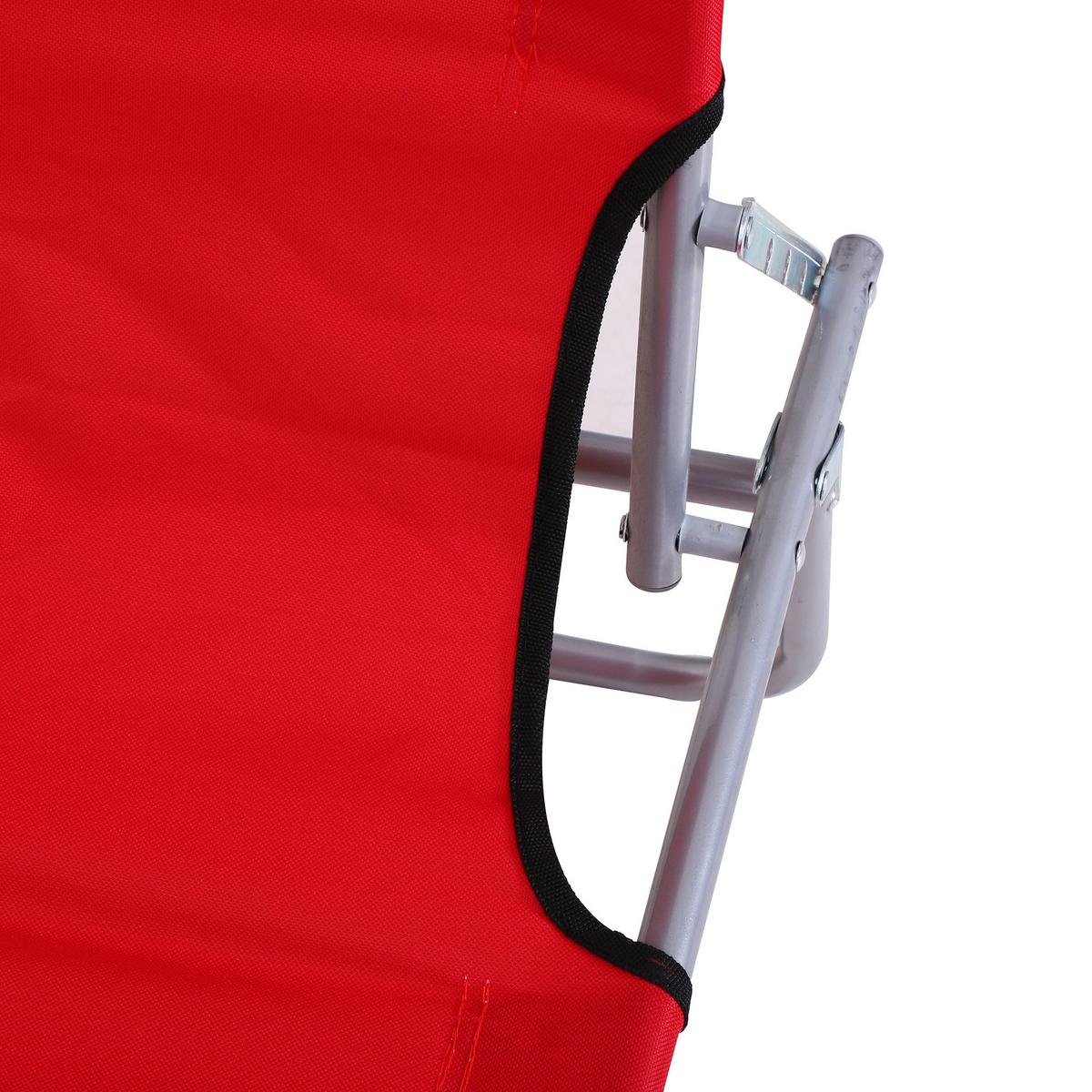 SONNENLIEGE mit Sonnenschutz, Rot - Rot, Metall (58/36/187cm) - Outsunny