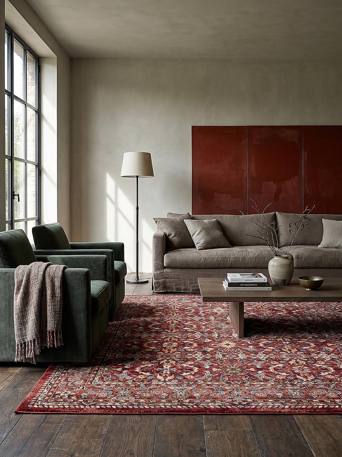 KURZFLORTEPPICH GLAZERT, orientalisch, Rot, 120 x 170 cm - Rot, Textil (170/120cm) - KADIMA DESIGN