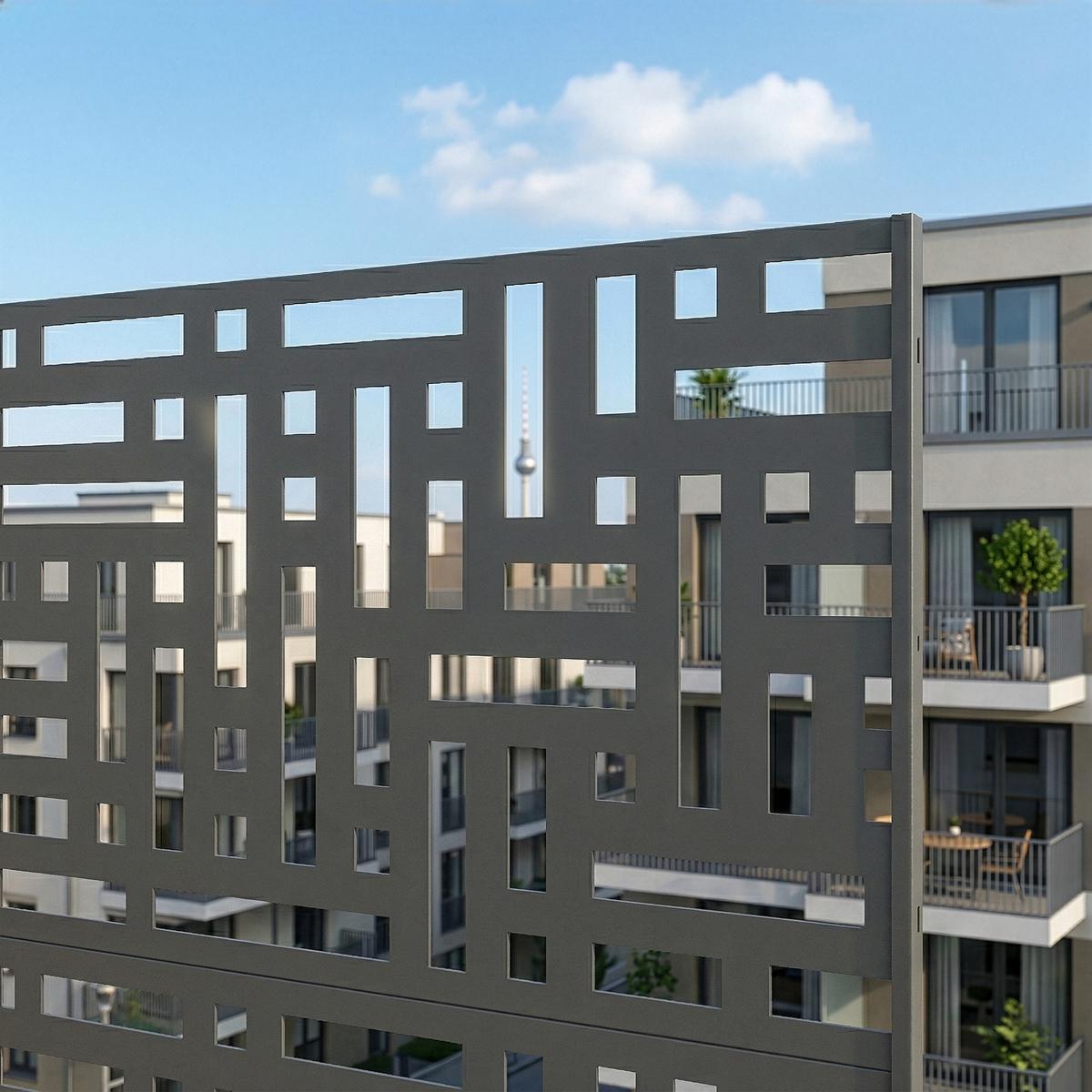 TRENNWAND Bernalda - Anthrazit, Metall (90/180cm) - casa.pro