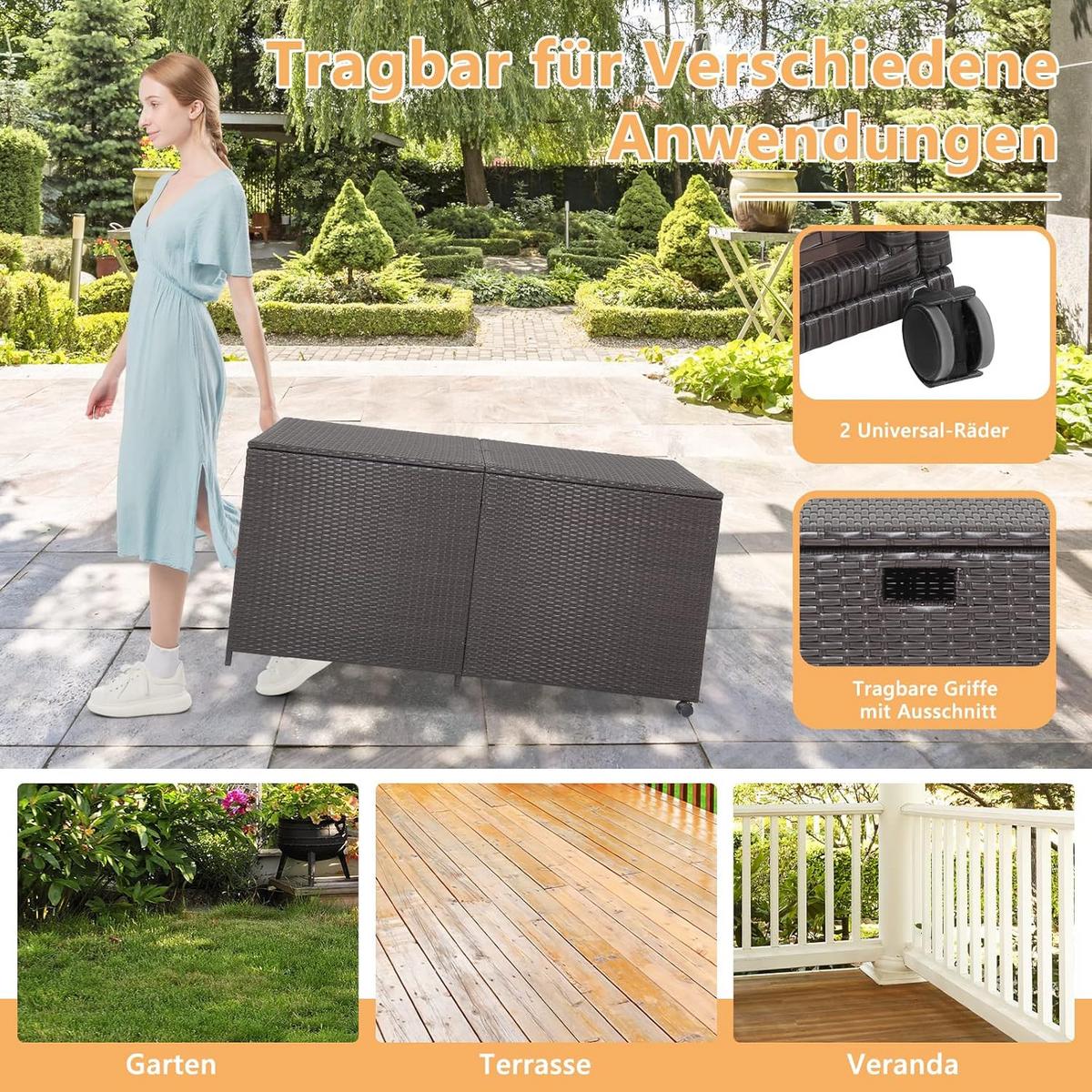 GARTENBOX Braun - Braun, Kunststoff (150/73/77cm) - COSTWAY