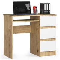SCHREIBTISCH Eiche Artisan, Weiß 77/90/50 - Eiche Artisan/Weiß, Holzwerkstoff (130/51/77cm) - RAUMHIRSCH FURNITURE